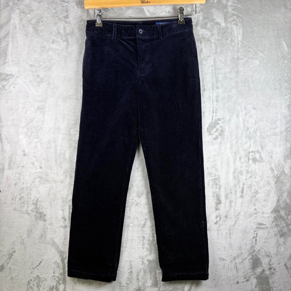 NWT Polo Ralph Lauren Boys Corduroy Stretch Pants Navy‎ Blue Size 14 Preppy
